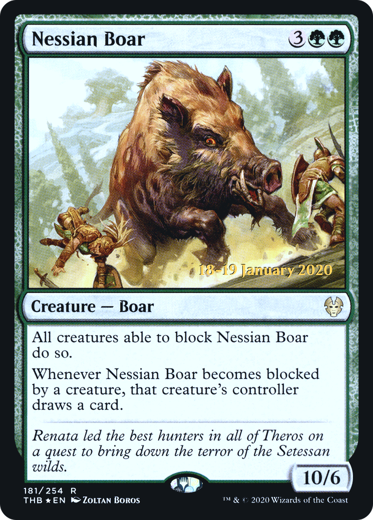 {R} Nessian Boar [Theros Beyond Death Prerelease Promos][PR THB 181]