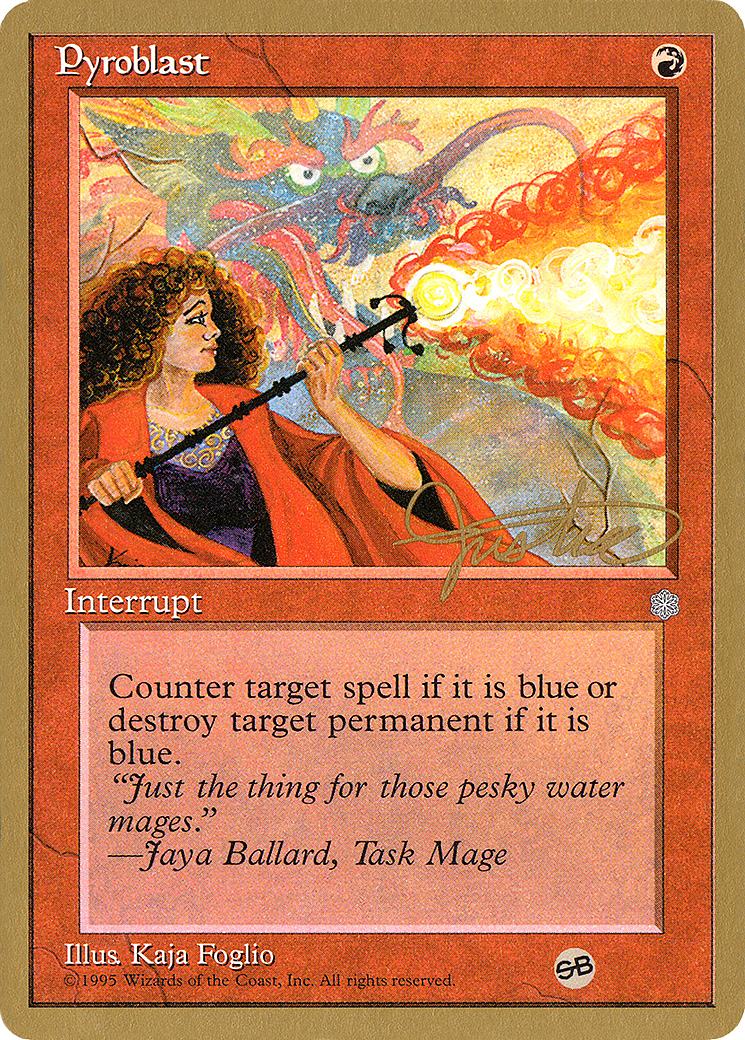 {C} Pyroblast (Mark Justice) (SB) [Pro Tour Collector Set][GB PTC MJ213SB]