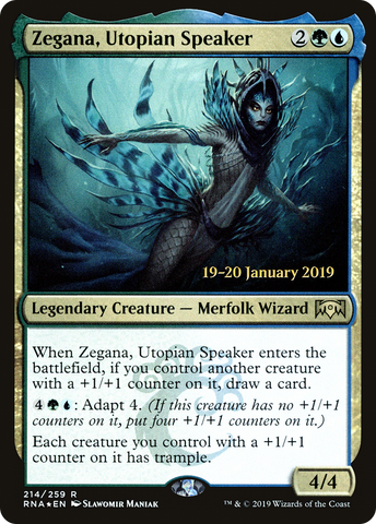 {R} Zegana, Utopian Speaker [Ravnica Allegiance Prerelease Promos][PR RNA 214]