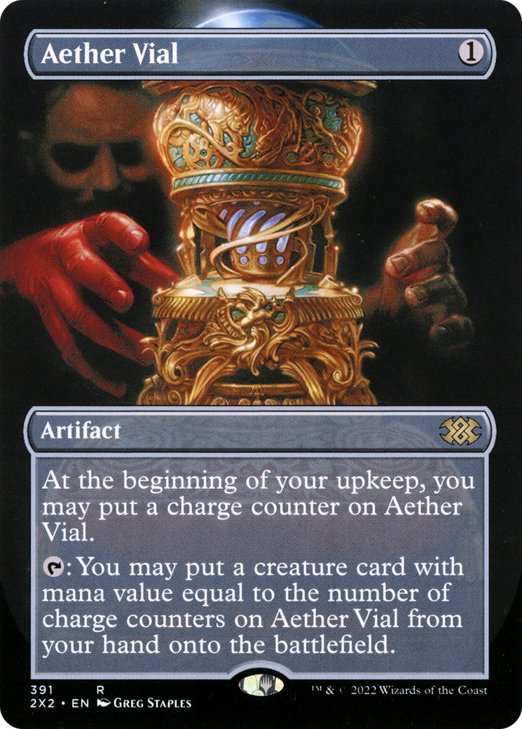 {R} Aether Vial (Borderless Alternate Art) [Double Masters 2022][2X2 391]