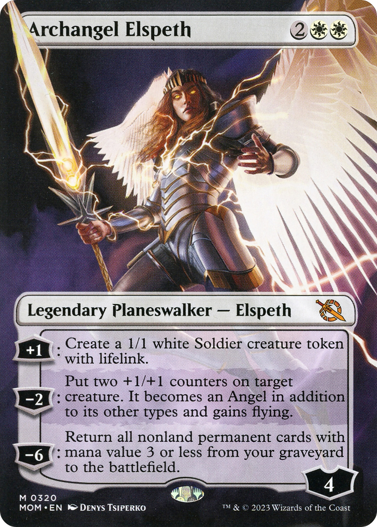 {R} Archangel Elspeth (Borderless Alternate Art) [March of the Machine][MOM 320]