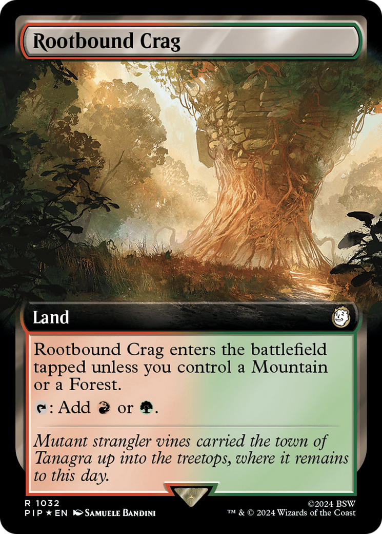 {R} Rootbound Crag (Extended Art) (Surge Foil) [Fallout][PIP 1032]