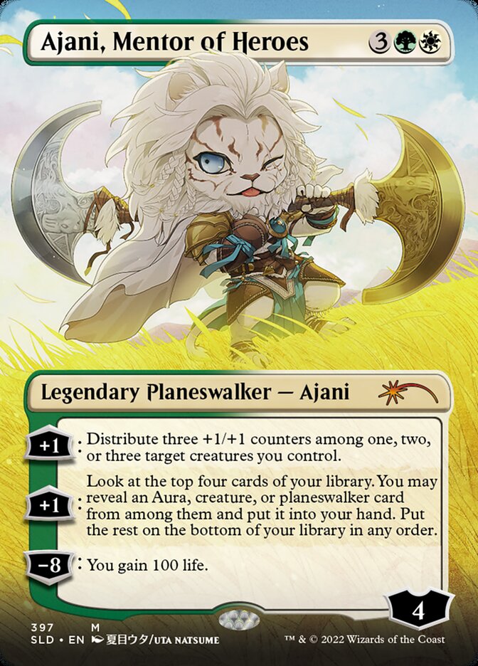 {R} Ajani, Mentor of Heroes (Borderless) [Secret Lair Drop Series][SLD 397]