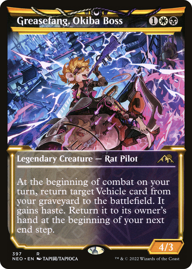 {R} Greasefang, Okiba Boss (Showcase Soft Glow) [Kamigawa: Neon Dynasty][NEO 397]
