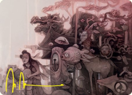 {A} March of Burgeoning Life Art Card (Gold-Stamped Signature) [Kamigawa: Neon Dynasty Art Series][GS ANEO 029]