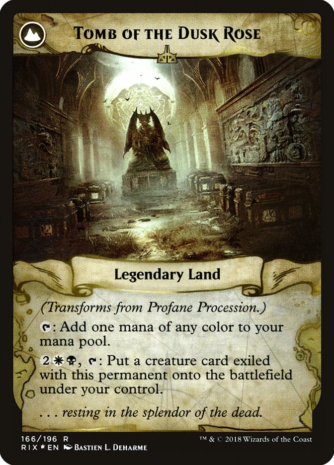 {R} Profane Procession // Tomb of the Dusk Rose [Rivals of Ixalan Prerelease Promos][PR RIX 166] - Misty Mountain Games
