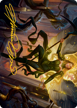 {A} Sigarda, Champion of Light Art Card (Gold-Stamped Signature) [Innistrad: Midnight Hunt Art Series][GS AMID 068]