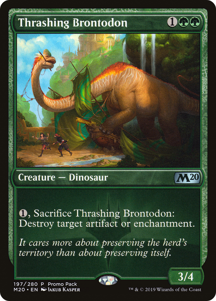 {C} Thrashing Brontodon (Promo Pack) [Core Set 2020 Promos][PP M20 197]