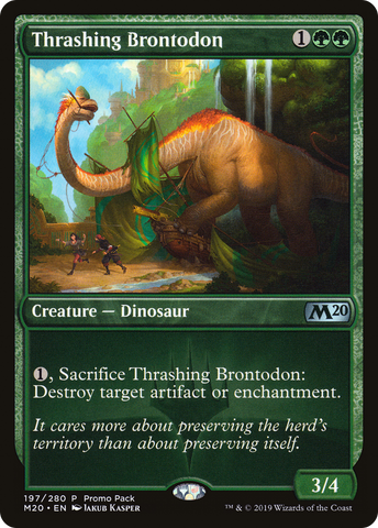 {C} Thrashing Brontodon (Promo Pack) [Core Set 2020 Promos][PP M20 197]