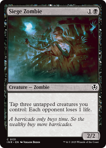 {C} Siege Zombie [Innistrad Remastered][INR 131]