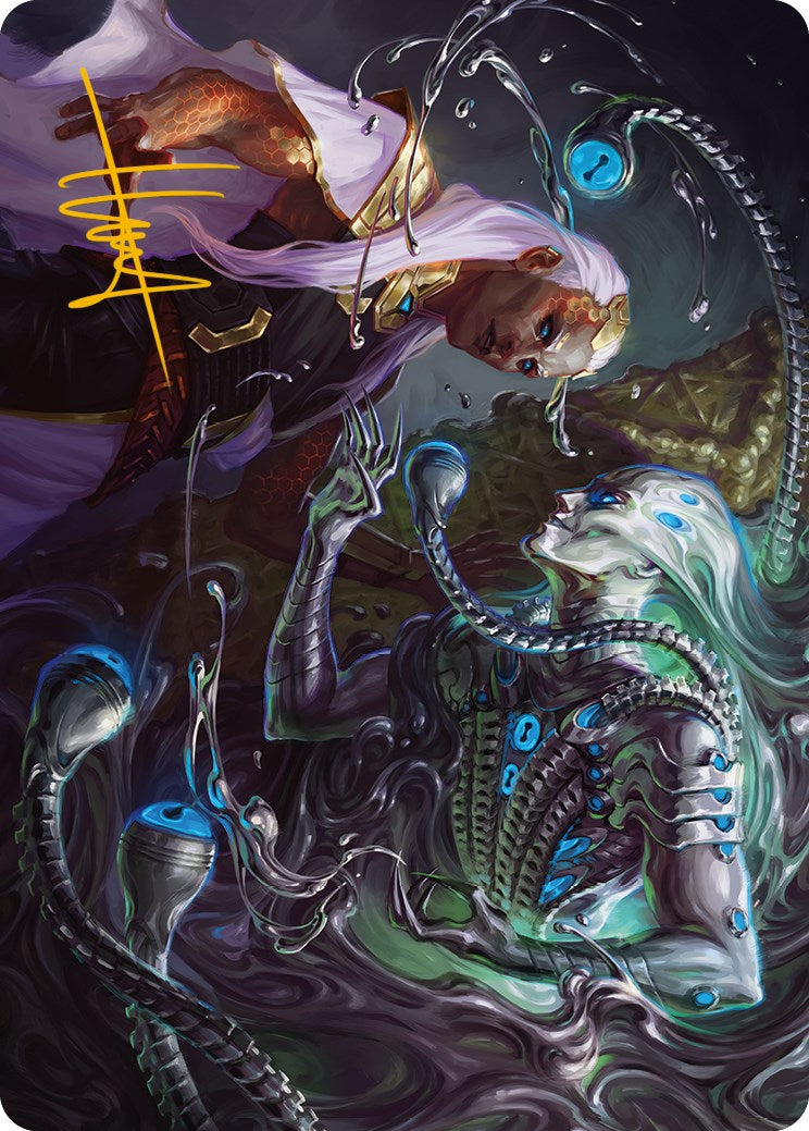 {A} Mirage Mockery Art Card (Gold-Stamped Signature) [Phyrexia: All Will Be One Art Series][GS AONE 017]