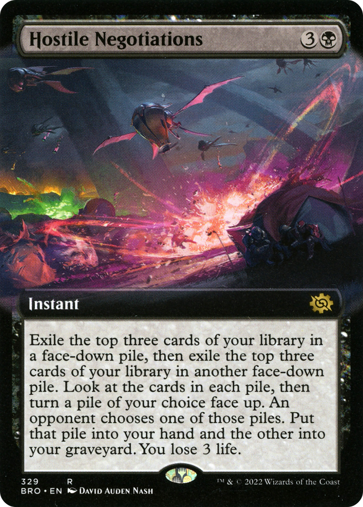 {R} Hostile Negotiations (Extended Art) [The Brothers' War][BRO 329]
