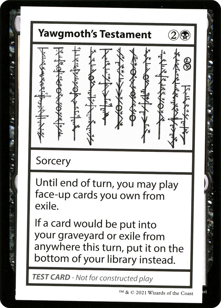 {R} Yawgmoth's Testament (2021 Edition) [Mystery Booster Playtest Cards][CMB1 052]