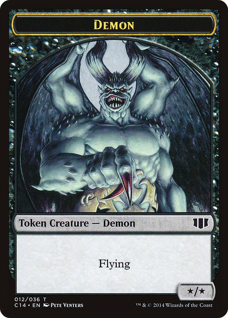 {T} Demon (012/036) // Zombie (016/036) Double-sided Token [Commander 2014 Tokens][TC14 012]