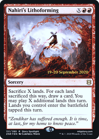 {R} Nahiri's Lithoforming [Zendikar Rising Prerelease Promos][PR ZNR 151]