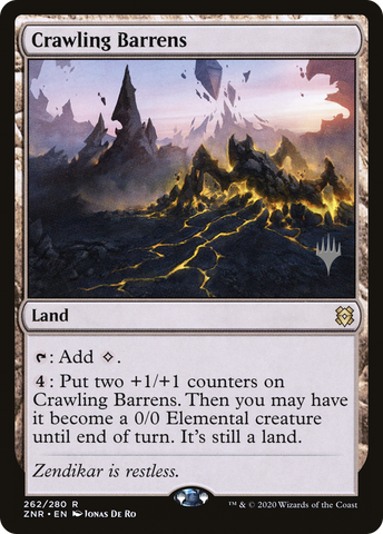 {R} Crawling Barrens (Promo Pack) [Zendikar Rising Promos][PP ZNR 262]