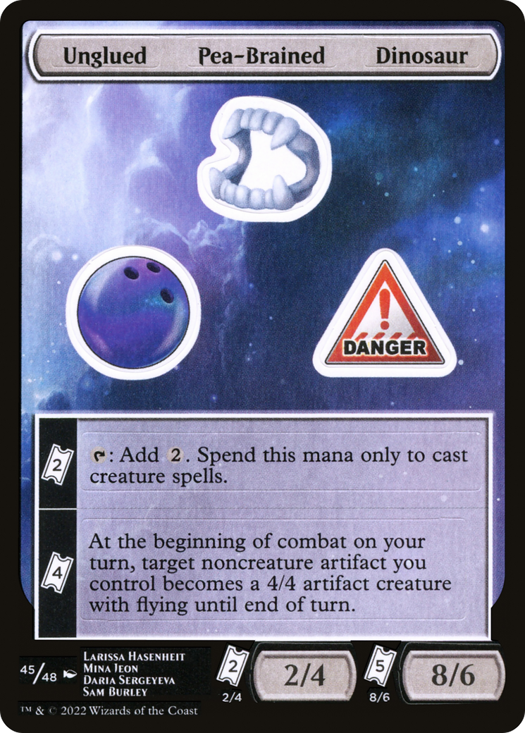 {C} Unglued Pea-Brained Dinosaur [Unfinity Stickers][SUNF 045]