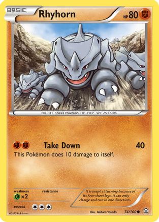 [PKM] Rhyhorn (74/160) [XY: Primal Clash]