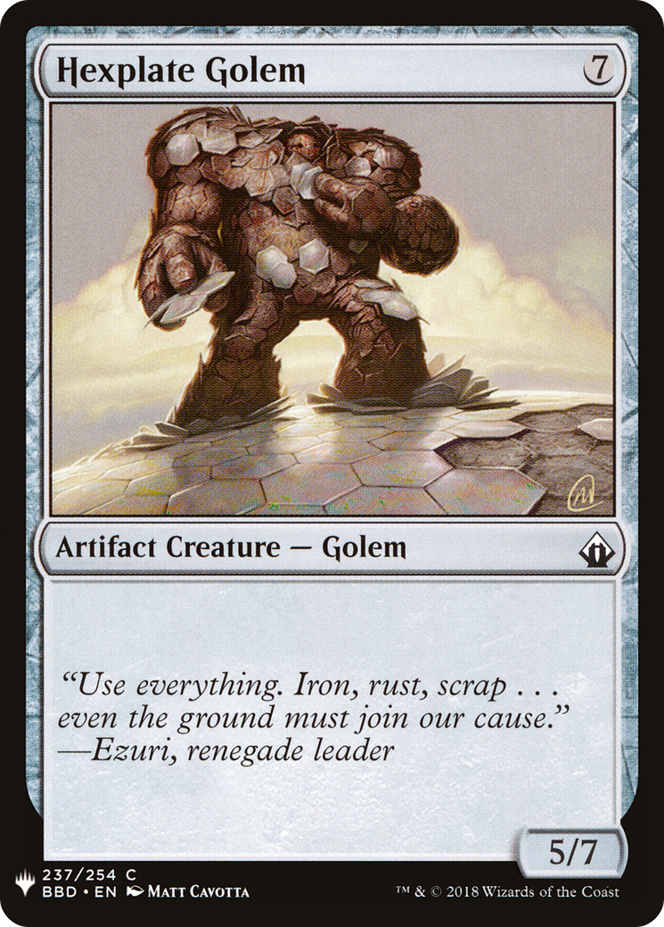 {C} Hexplate Golem [Mystery Booster][LS BBD 237]