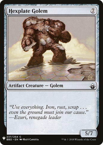 {C} Hexplate Golem [Mystery Booster][LS BBD 237]