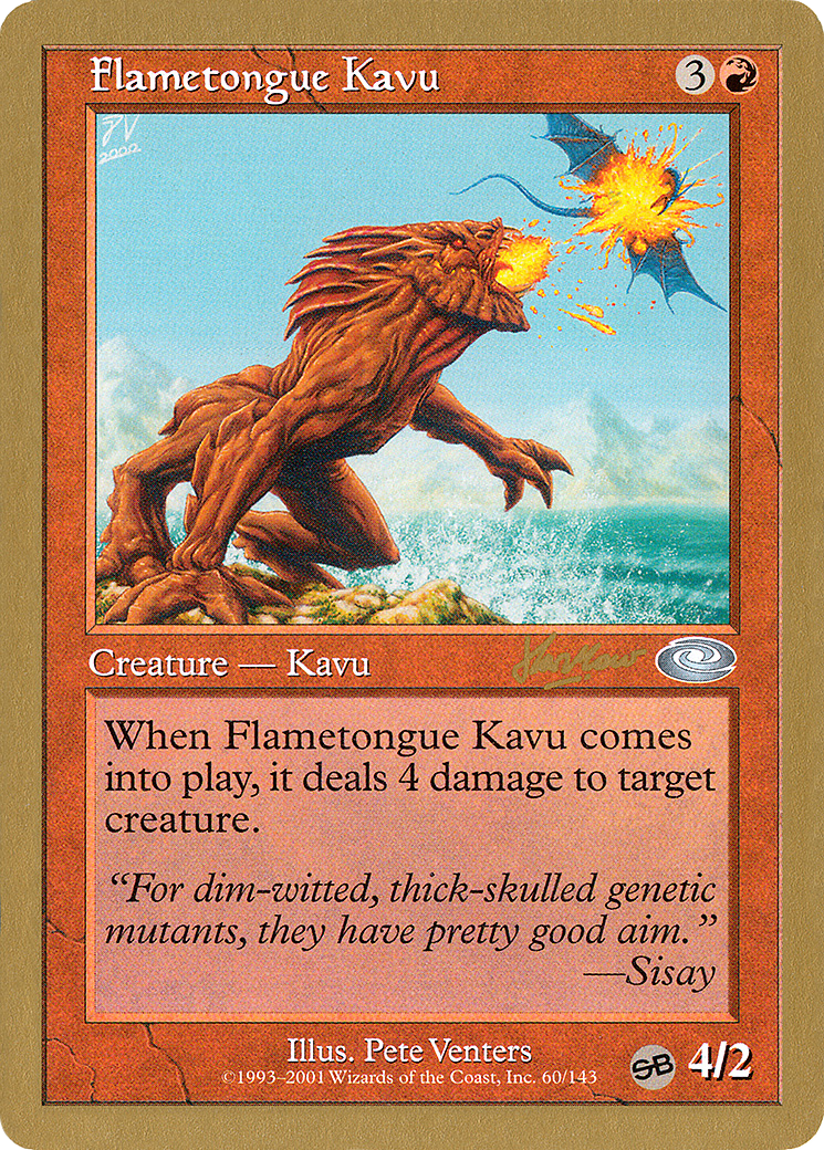 {C} Flametongue Kavu (Sim Han How) (SB) [World Championship Decks 2002][GB WC02 SHH60SB]