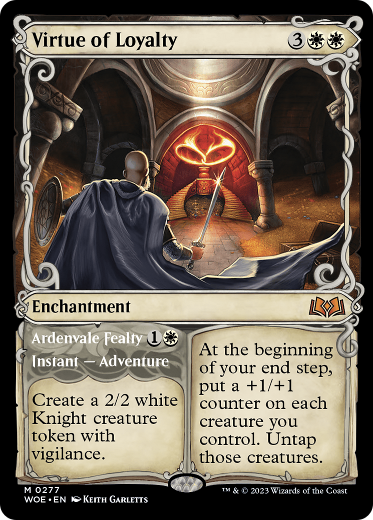 {@R} Virtue of Loyalty // Ardvenvale Fealty (Showcase) [Wilds of Eldraine][WOE 277]