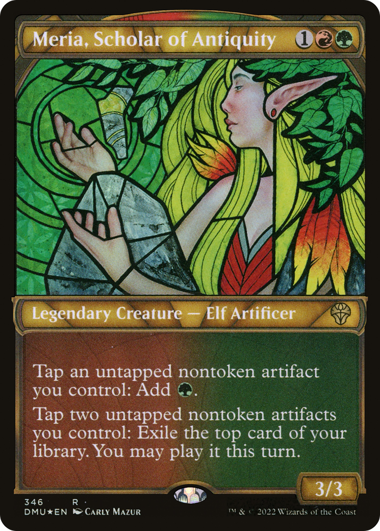{R} Meria, Scholar of Antiquity (Showcase Textured) [Dominaria United][DMU 346]