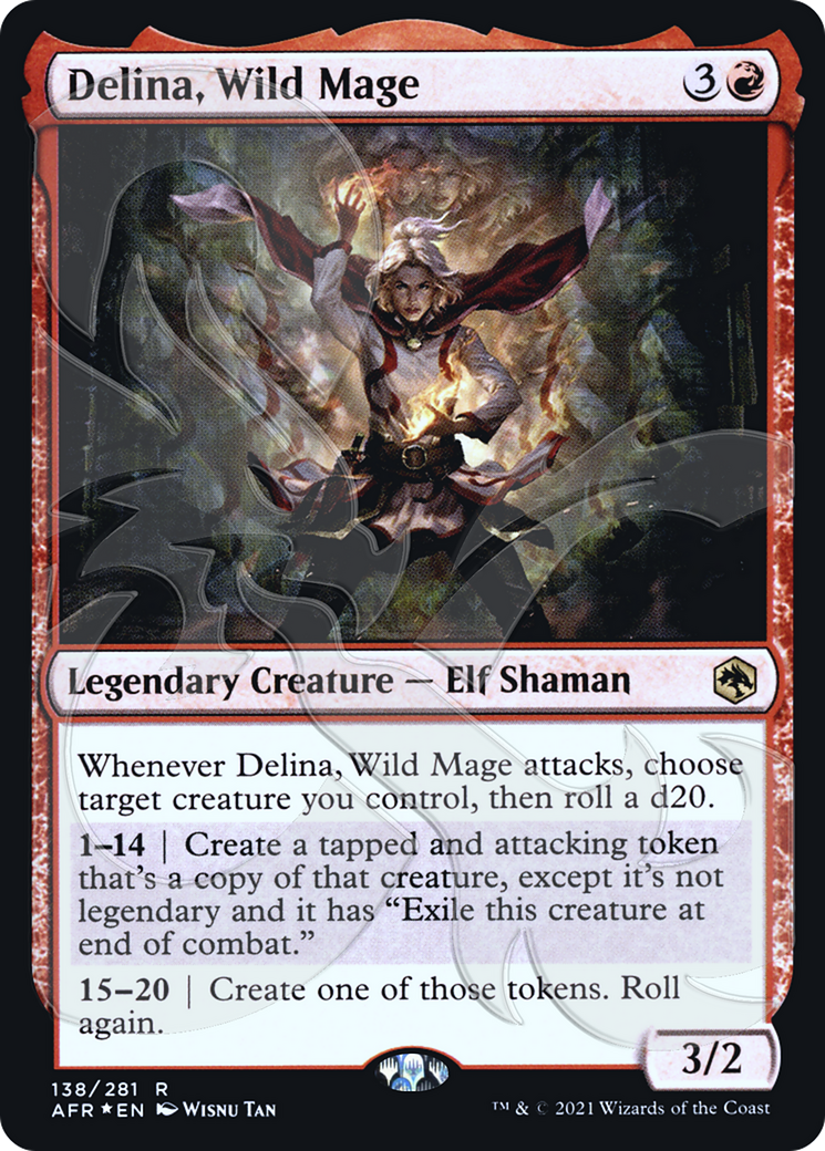 {R} Delina, Wild Mage (Ampersand Promo) [Dungeons & Dragons: Adventures in the Forgotten Realms Promos][AMP AFR 138]