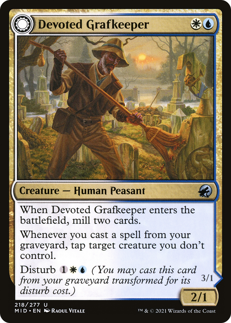 {C} Devoted Grafkeeper // Departed Soulkeeper [Innistrad: Midnight Hunt][MID 218]