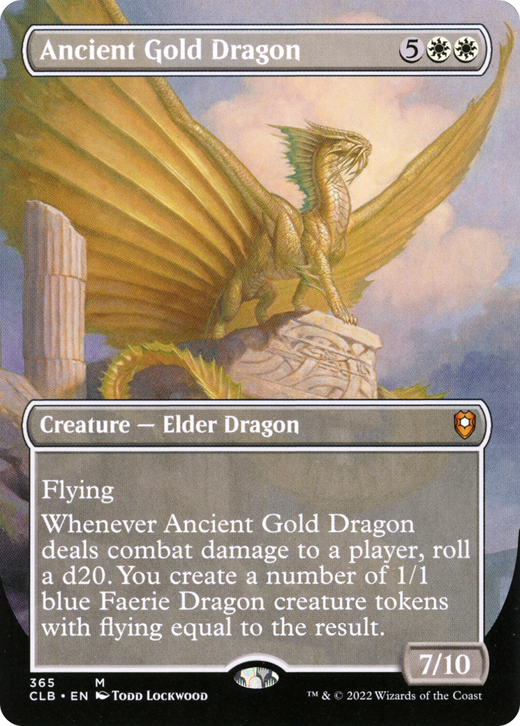 {R} Ancient Gold Dragon (Borderless Alternate Art) [Commander Legends: Battle for Baldur's Gate][CLB 365]