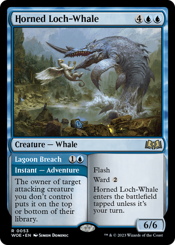 {@R} Horned Loch-Whale // Lagoon Breach [Wilds of Eldraine][WOE 053]