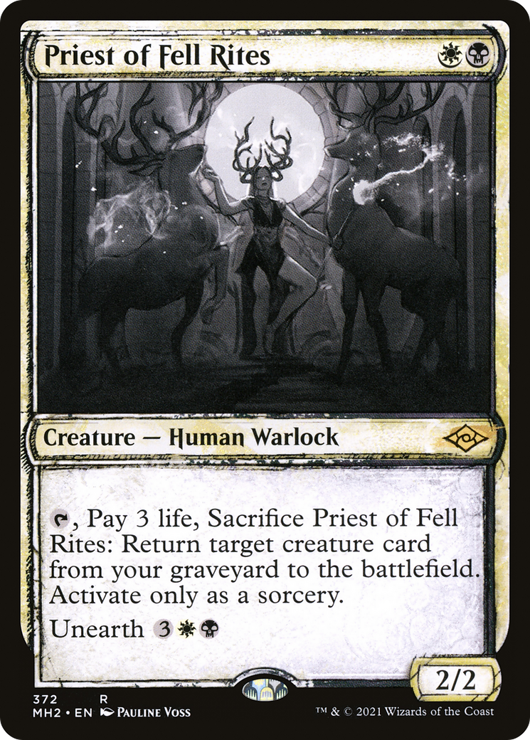 {R} Priest of Fell Rites (Showcase) (Foil): (Showcase) [Modern Horizons 2] [MH2 372]