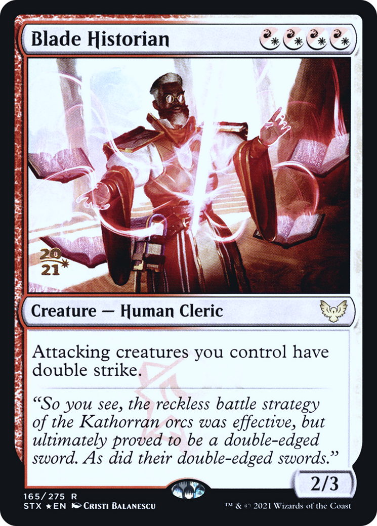 {R} Blade Historian [Strixhaven: School of Mages Prerelease Promos][PR STX 165]