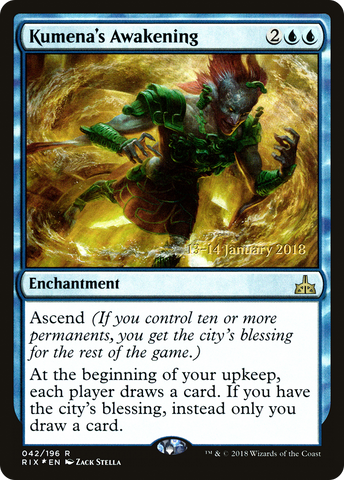 {R} Kumena's Awakening [Rivals of Ixalan Prerelease Promos][PR RIX 042]