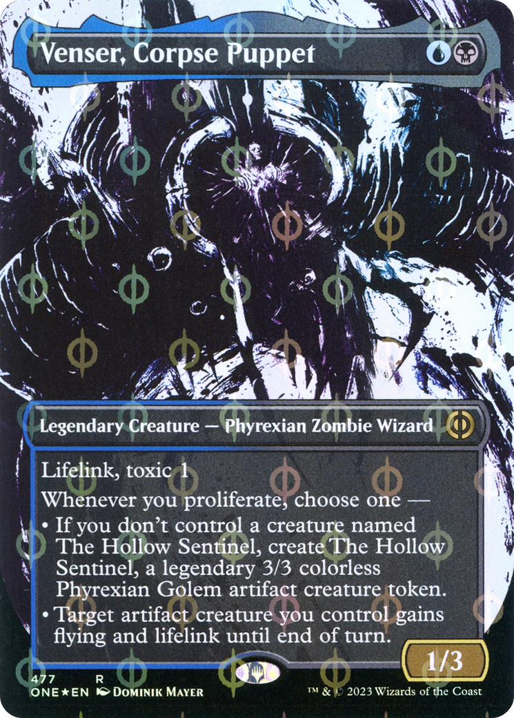 {R} Venser, Corpse Puppet (Borderless Ichor Step-and-Compleat Foil) [Phyrexia: All Will Be One][ONE 477]