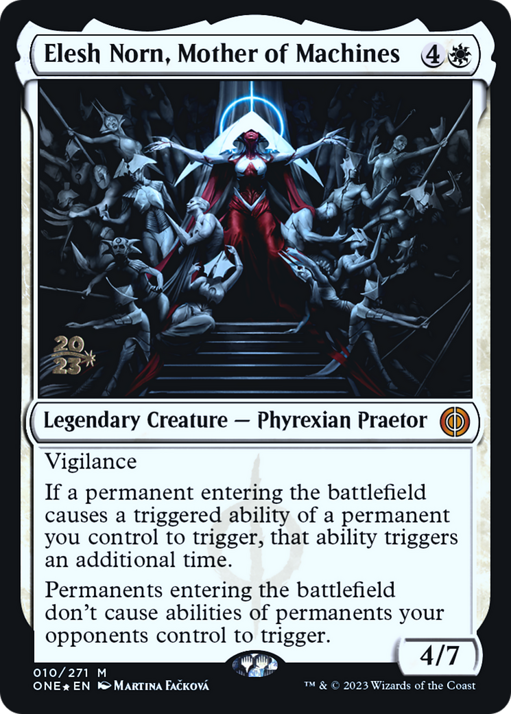 {R} Elesh Norn, Mother of Machines [Phyrexia: All Will Be One Prerelease Promos][PR ONE 010]