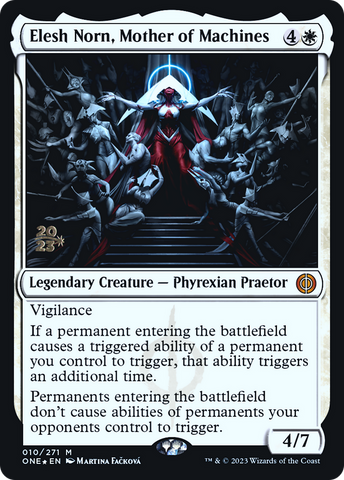 {R} Elesh Norn, Mother of Machines [Phyrexia: All Will Be One Prerelease Promos][PR ONE 010]