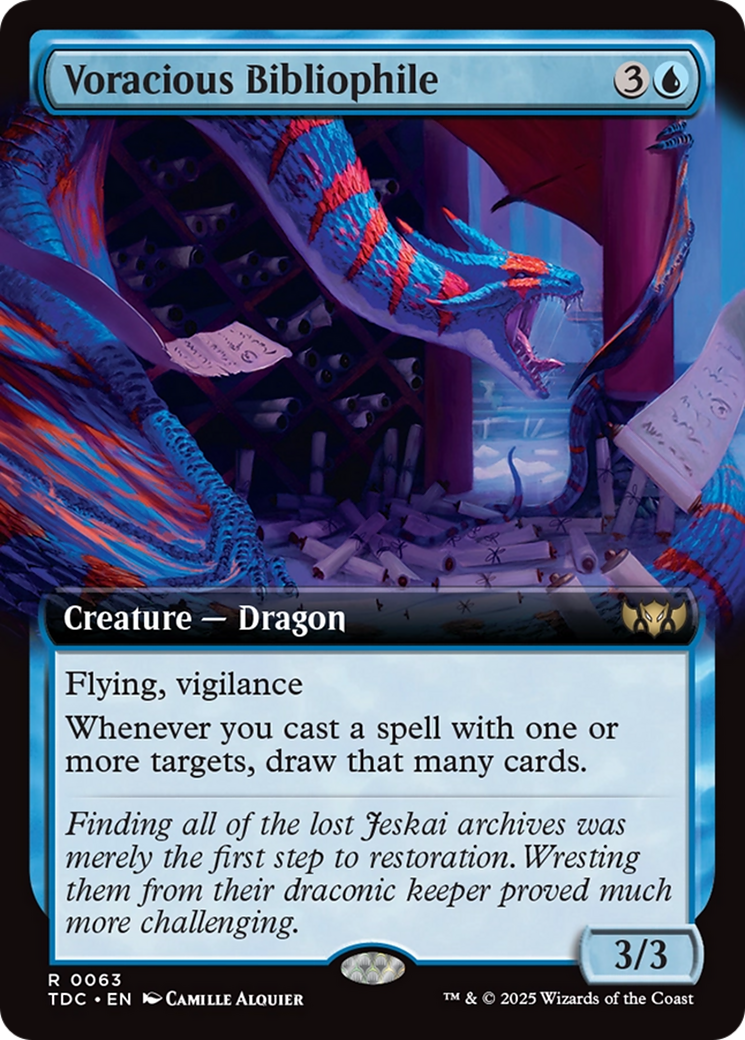 {R} Voracious Bibliophile (Extended Art) [Tarkir: Dragonstorm Commander][TDC 063]