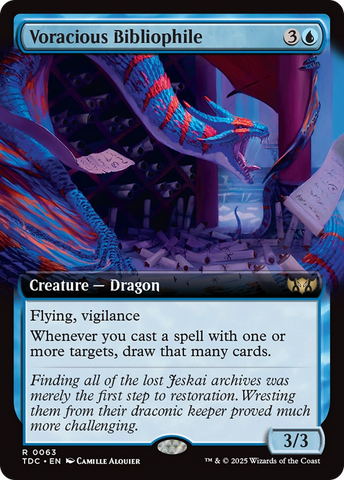 {R} Voracious Bibliophile (Extended Art) [Tarkir: Dragonstorm Commander][TDC 063]