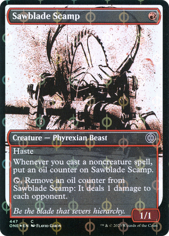 {C} Sawblade Scamp (Showcase Ichor Step-and-Compleat Foil) [Phyrexia: All Will Be One][ONE 447]