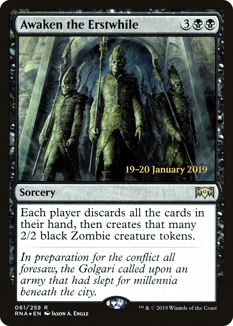 {R} Awaken the Erstwhile [Ravnica Allegiance Prerelease Promos][PR RNA 061]
