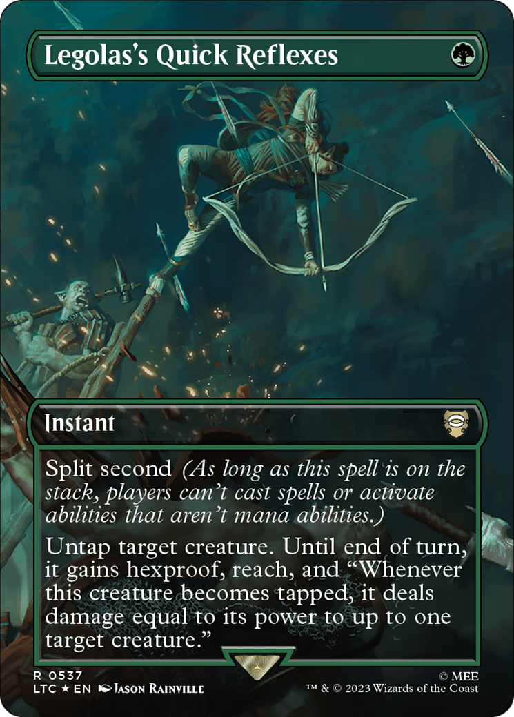 {R} Legolas's Quick Reflexes (Borderless) (Surge Foil) [The Lord of the Rings: Tales of Middle-Earth Commander][LTC 537]