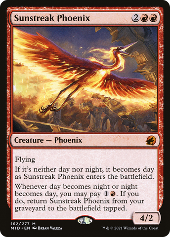 {R} Sunstreak Phoenix [Innistrad: Midnight Hunt][MID 162]