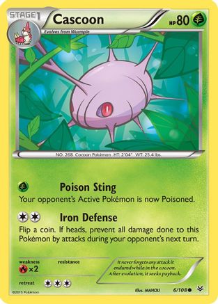 [PKM-C] Cascoon (6/108) [XY: Roaring Skies]