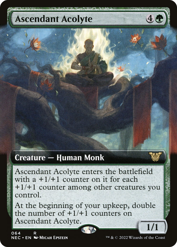 {R} Ascendant Acolyte (Extended Art) [Kamigawa: Neon Dynasty Commander][NEC 064]