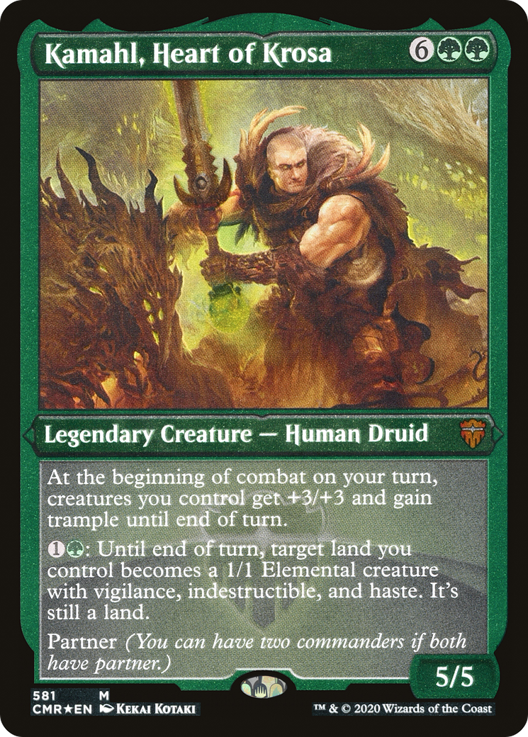 {R} Kamahl, Heart of Krosa (Etched) [Commander Legends][CMR 581] - Misty Mountain Games