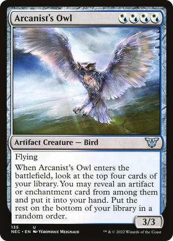 {C} Arcanist's Owl [Kamigawa: Neon Dynasty Commander][NEC 135]