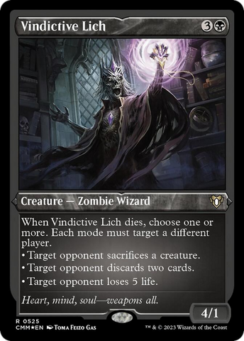 {R} Vindictive Lich (Foil Etched) [Commander Masters][CMM 525]