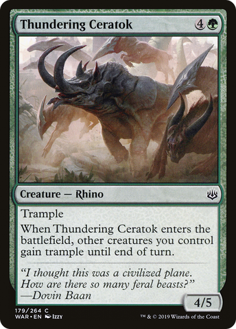 {C} Thundering Ceratok [War of the Spark][WAR 179]