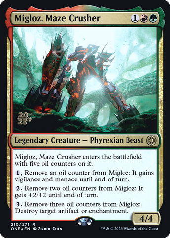 {R} Migloz, Maze Crusher [Phyrexia: All Will Be One Prerelease Promos][PR ONE 210]